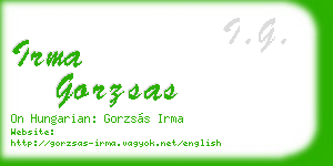 irma gorzsas business card